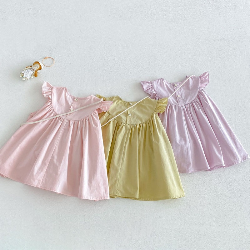 【BABY&KID】夏新作フリルスリーブワンピース＆きのこショルダーバッグSK106114