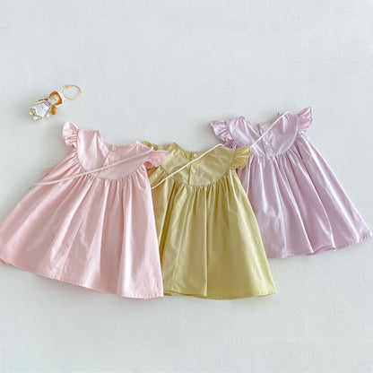【BABY&KID】夏新作フリルスリーブワンピース＆きのこショルダーバッグSK106114