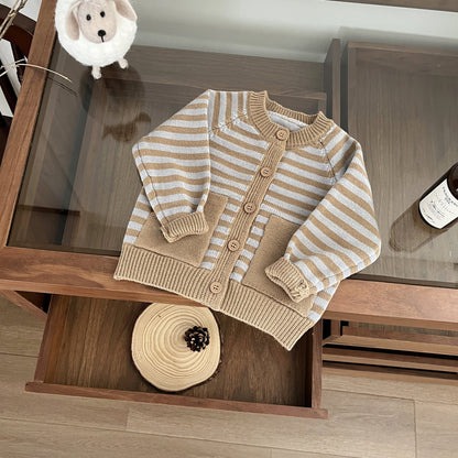 【BABY&KID】オシャレボーダーカーディガンSK022205