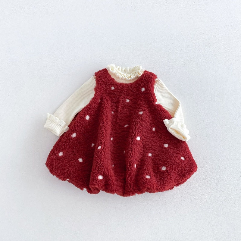 【BABY&KID】冬新作ドットジャンパースカートSK108519