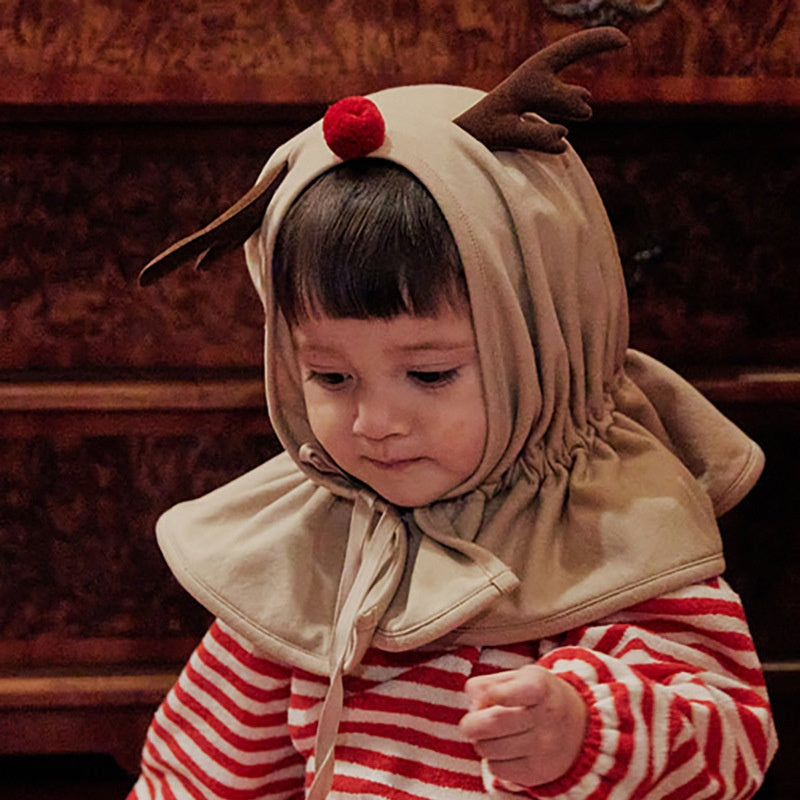 【BABY】クリスマスボーダーカバーオール、トナカイポンチョSK102817