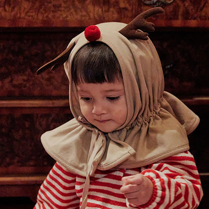 【BABY】クリスマスボーダーカバーオール、トナカイポンチョSK102817