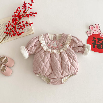 【BABY】冬新作うさぎ裏起毛カバーオールSK102715