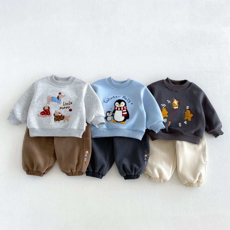 【BABY&KID】冬新作カートゥーンワッペントレーナーSK108503