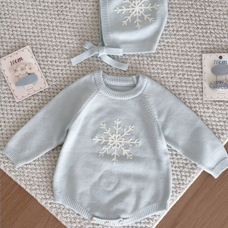 【BABY】雪の結晶ロンパース＆帽子SK106912