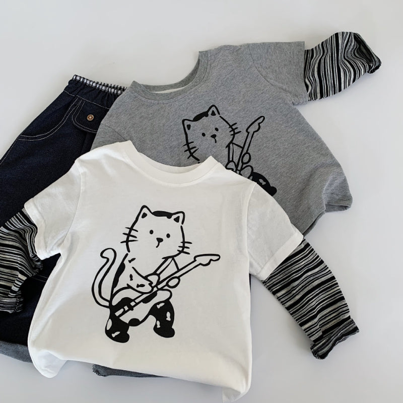 【BABY&KID】小猫柄長袖TシャツSK100529