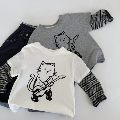 【BABY&KID】小猫柄長袖TシャツSK100529