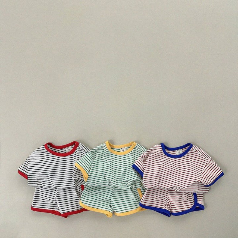 【BABY&KID】夏新作 キュートなボーダーセットアップSK080211