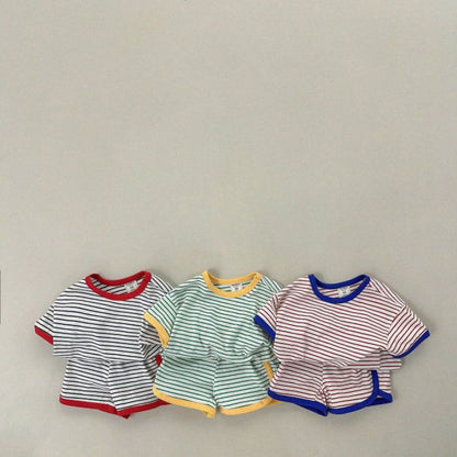 【BABY&KID】夏新作 キュートなボーダーセットアップSK080211