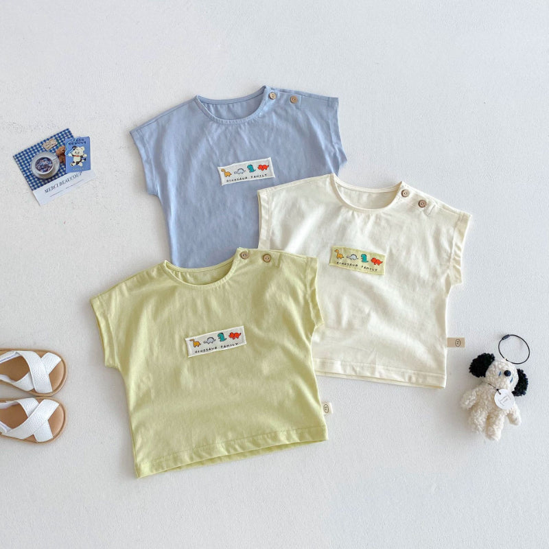 【BABY&KID】夏新作 恐竜刺繡カジュアルシャツSK072003