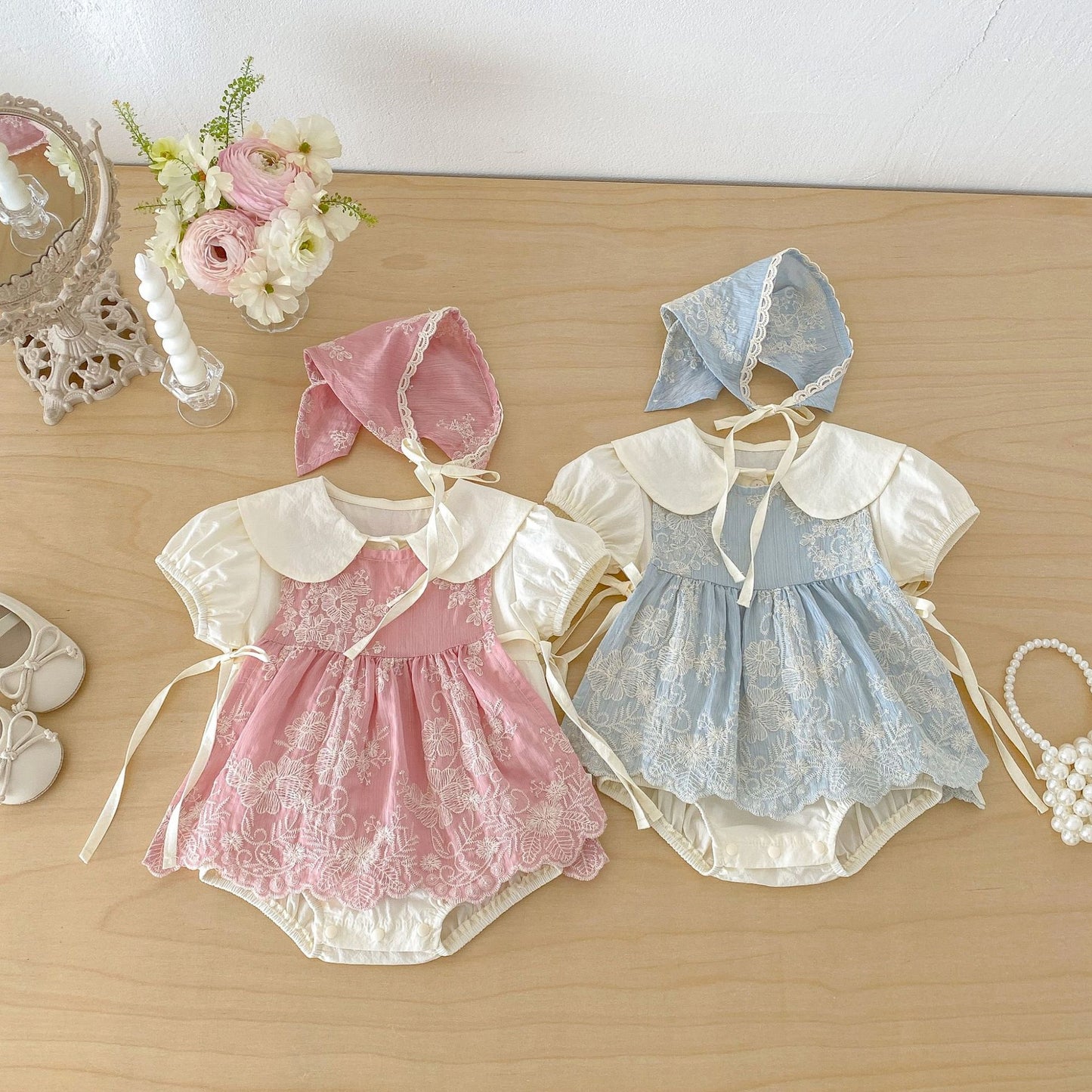 【BABY】夏新作刺繍ロンパースSK105816