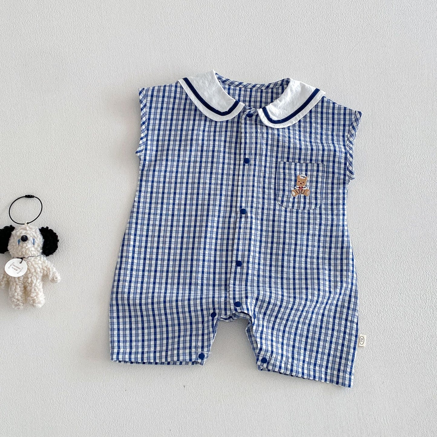【BABY&KID】夏新作 くまチェックカバーオールSK105119
