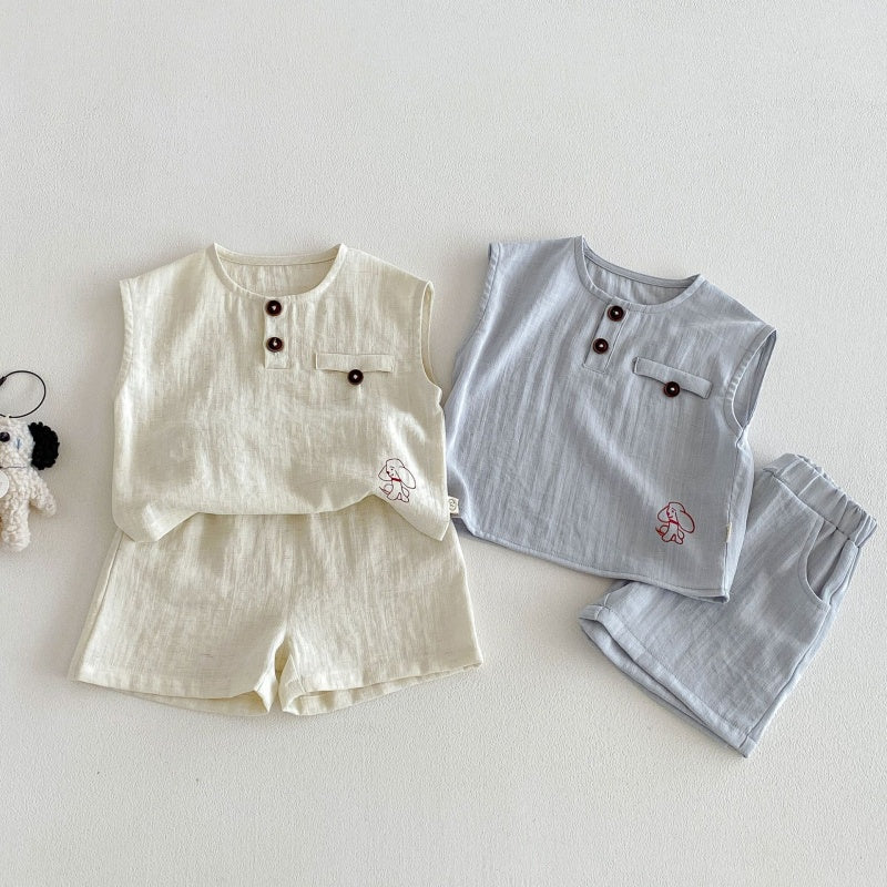 【BABY&KID】夏新作いぬプリントセットアップSK105606