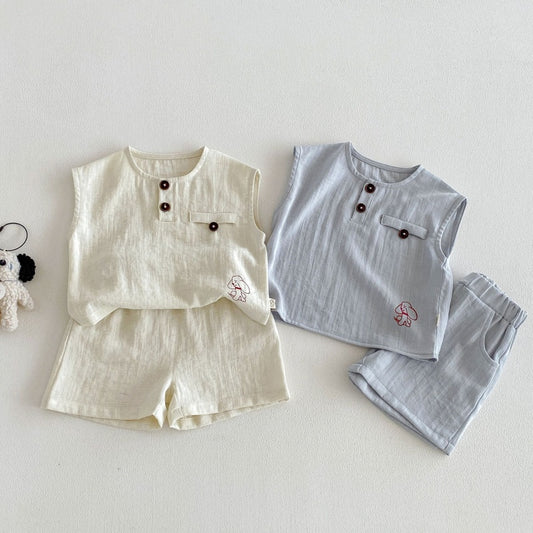 【BABY&KID】夏新作いぬプリントセットアップSK105606