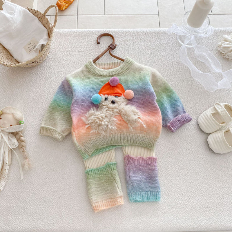 【BABY&KID】カラフルボーダーニットセットアップSK092432