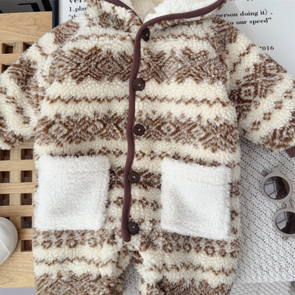 【BABY】冬新作レトロフード付きあったかカバーオールSK103207