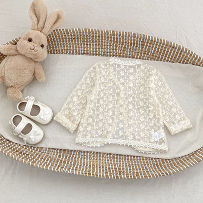 【BABY】夏新作 刺繍入り日よけシャツSK081518