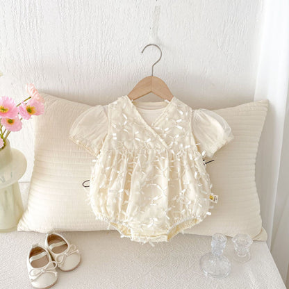 【BABY】夏新作 プリンセス風半袖ロンパース&TシャツSK081715