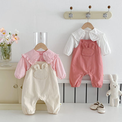 【BABY】うさぎサロペット、ベビーブラウスSK100329