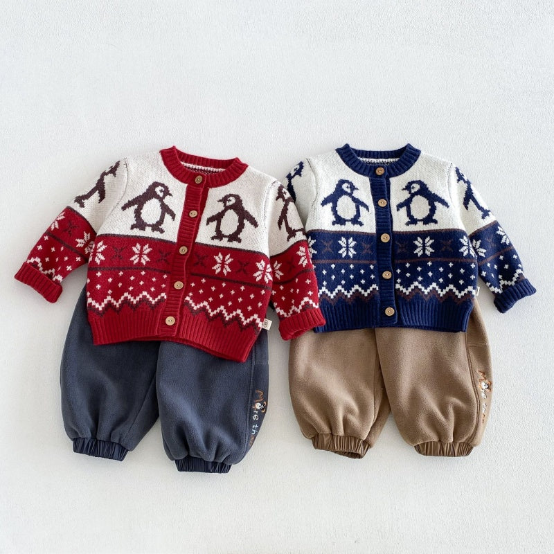 【BABY&KID】冬新作ペンギンニットカーディガンSK108504