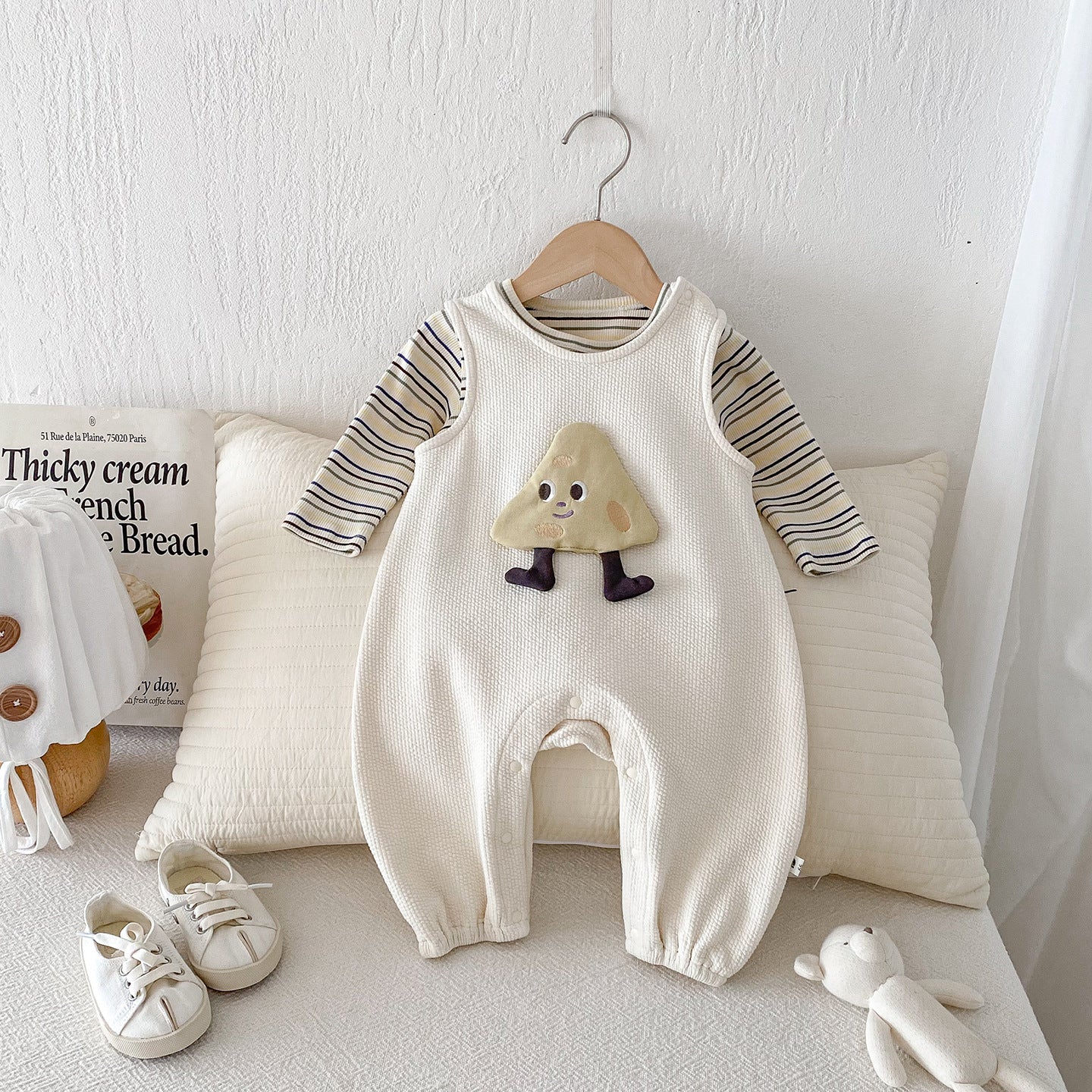 【BABY】チーズロンパース&ボーダーTシャツSK100415