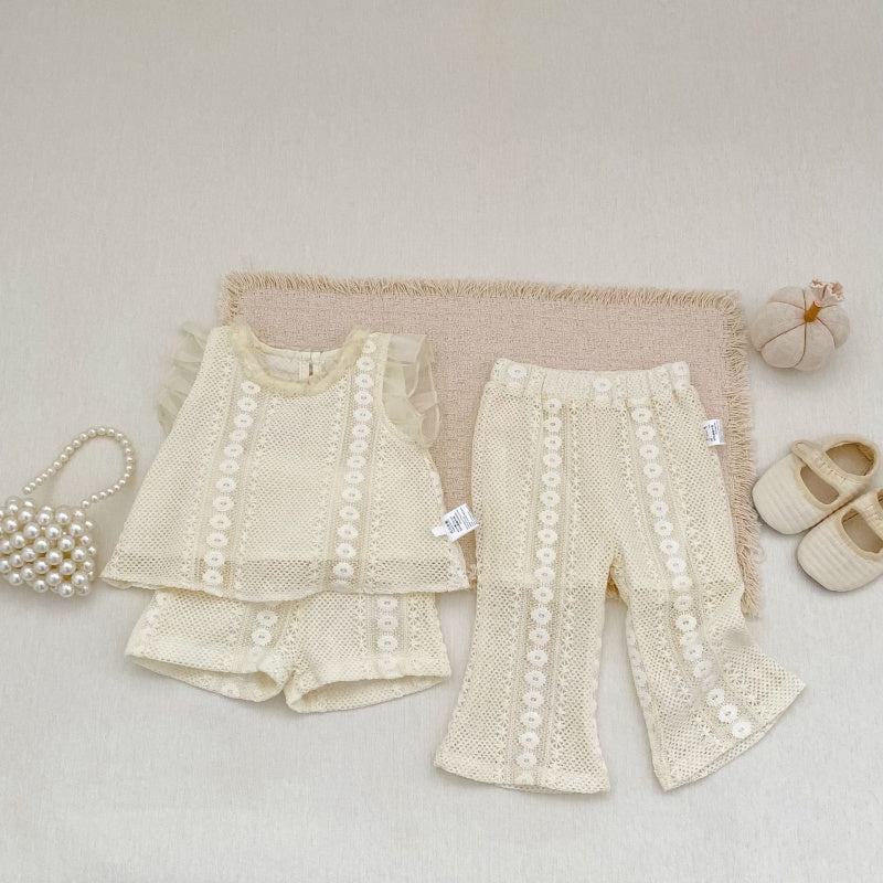 【BABY&KID】夏新作 透かし編みセットアップ、パンツSK104930