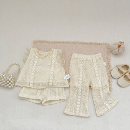 【BABY&KID】夏新作 透かし編みセットアップ、パンツSK104930