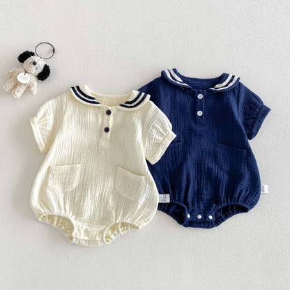 【BABY】夏新作コットンガーゼしぼ感ロンパースSK105809