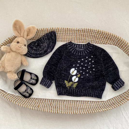 【BABY&KID】立体刺繍クルーネックプルオーバーニットSK100630