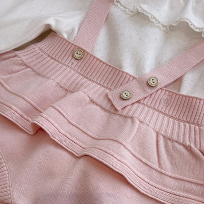 【BABY】フリル刺繍ニットロンパース、ニットカーディガンSK106917