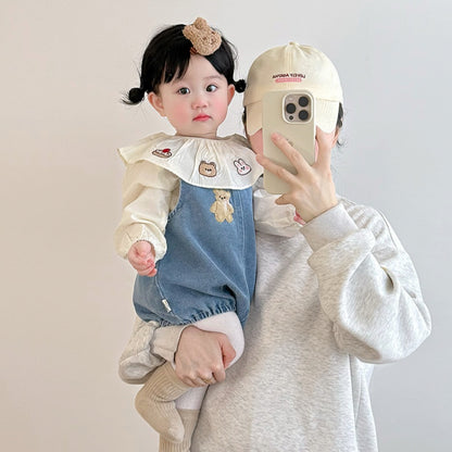 【BABY】カートゥーン柄サロペット&シャツ2点セットSK100518