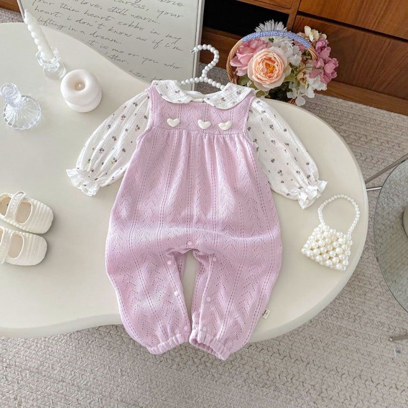 【BABY】ハートサロペット＆花柄トップスSK092508