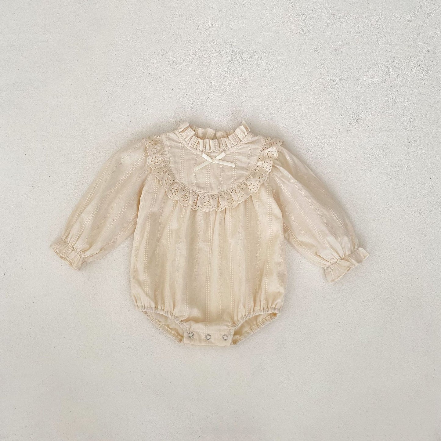 【BABY】レースクリームプリンセスロンパース、ワンピースSK030611