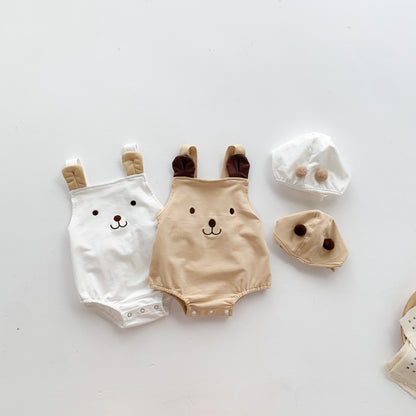 【BABY】夏新作 かわいいクマのロンパース&帽子SK081710