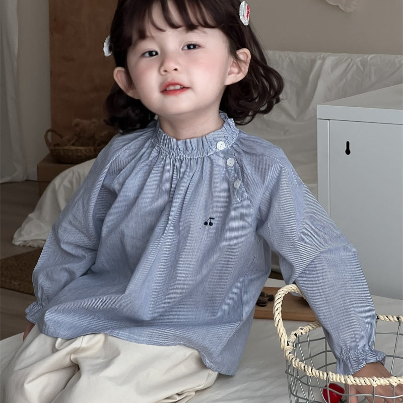 【BABY&KID】ストライプ刺繍ニットカーデSK101439