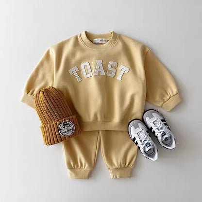 【BABY&KIDS】INS風カラフルラウンドネックスウェットセットSK061014