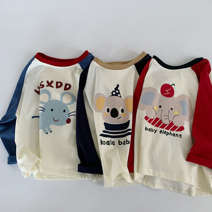 【BABY&KID】可愛い動物ラグラン袖TシャツSK100534