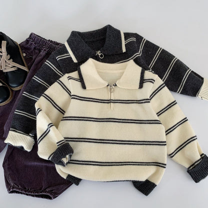 【BABY&KID】ストライプジップニットセーターSK100531