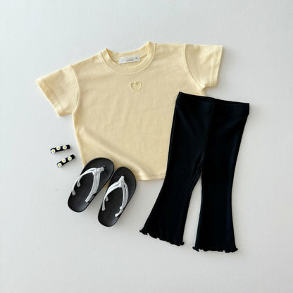 【BABY&KID】夏新作 ハート刺繍Ｔシャツ(ボトムス別売り)SK082203