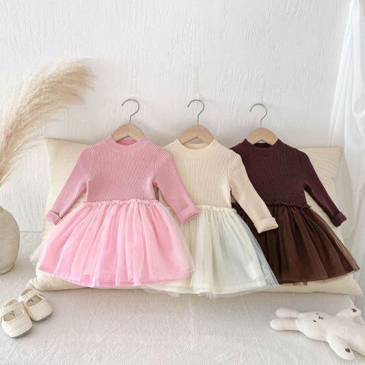【BABY&KID】ニットチュールワンピースSK100337