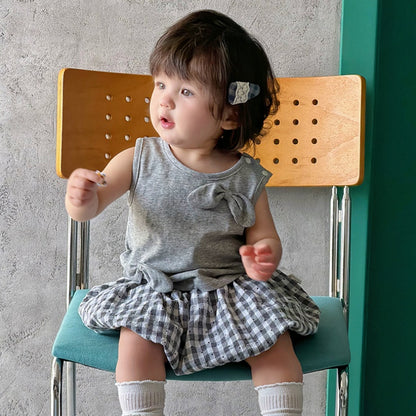 【BABY】夏新作ノースリーブTシャツ＆チェックフレアスカートSK105319