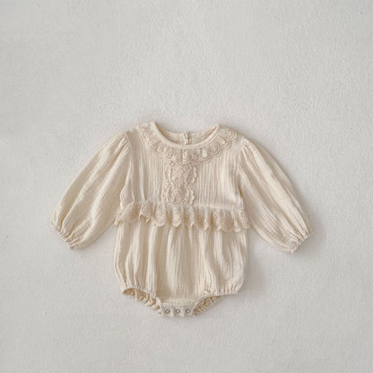 【BABY】レース花刺繡ロンパースSK030614
