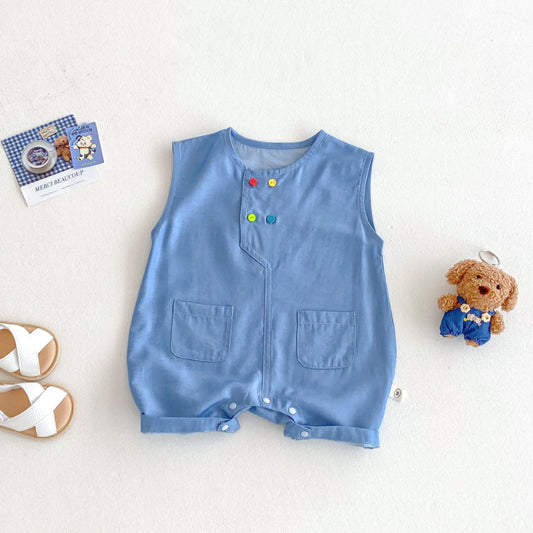 【BABY】夏新作 刺繍カートゥーンロンパースSK070102