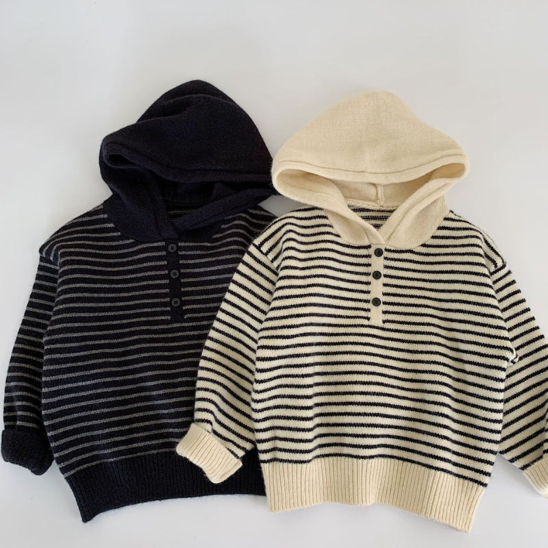 【BABY&KID】ストライプ柄ニットパーカSK100510