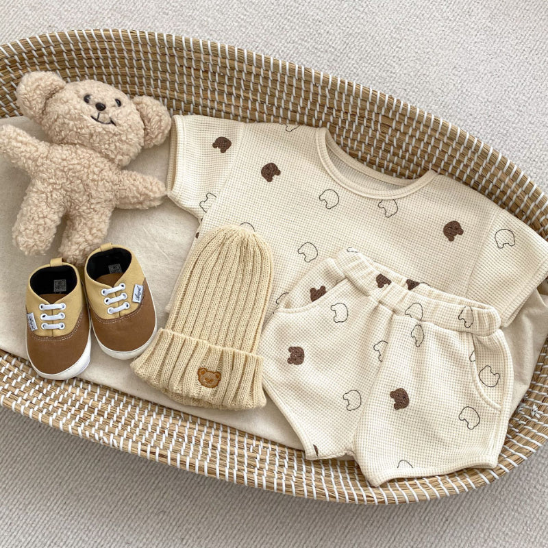 【BABY】夏新作 ワッフルくまセットアップSK072516