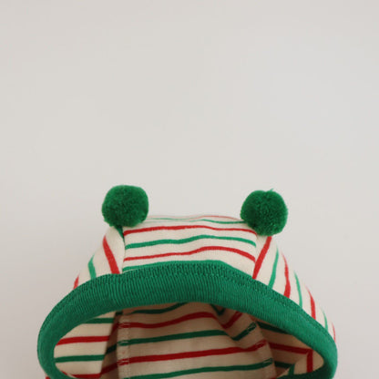 【BABY】細ボーダーカバーオール＆ポンポン帽子セットSK102808