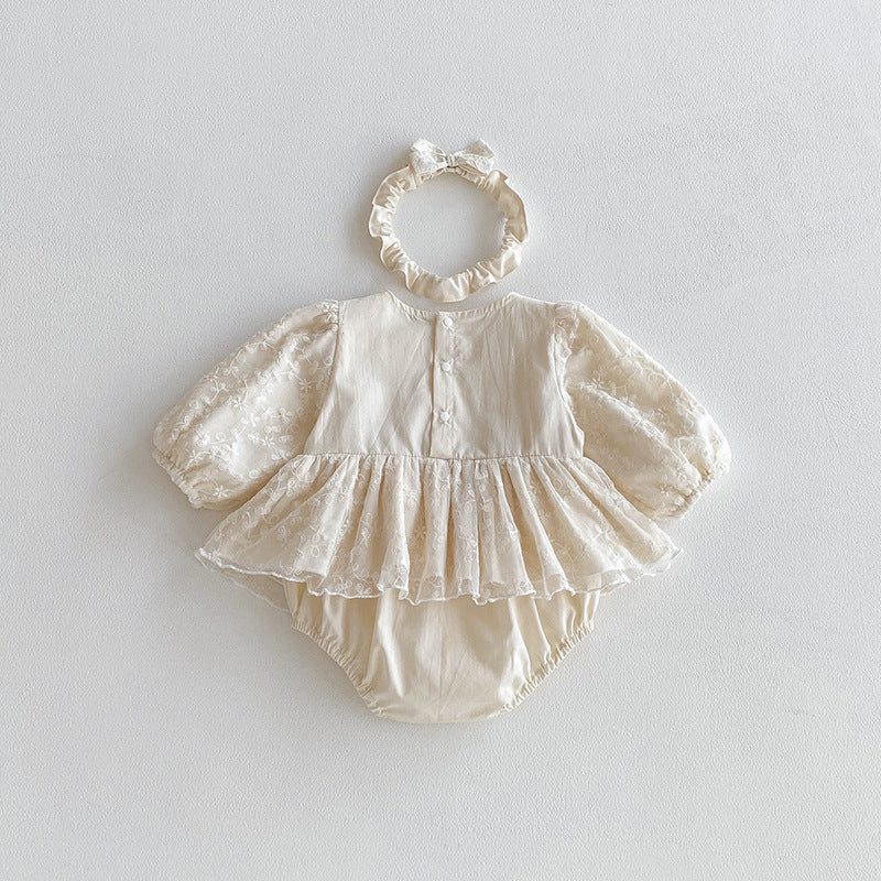 【BABY】レース刺繍プリンセスロンパースSK101102