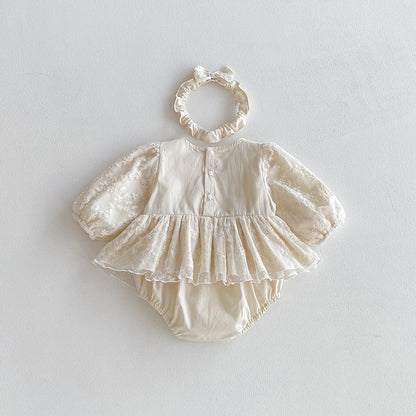 【BABY】レース刺繍プリンセスロンパースSK101102