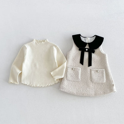 【BABY&KID】ツイード風ワンピース、ニットSK108109