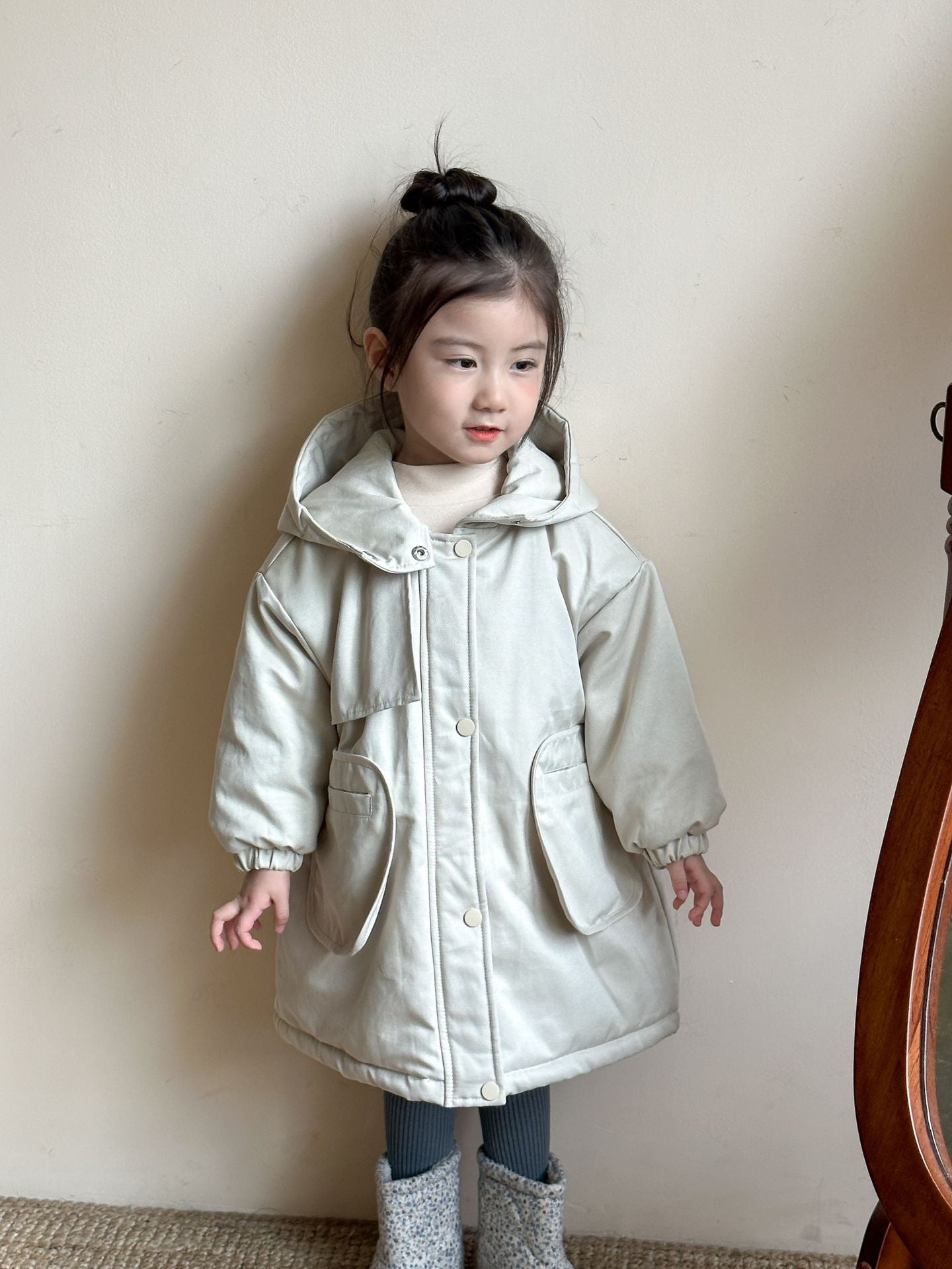 【BABY&KID】裏起毛オシャレ暖かいコートSK012604